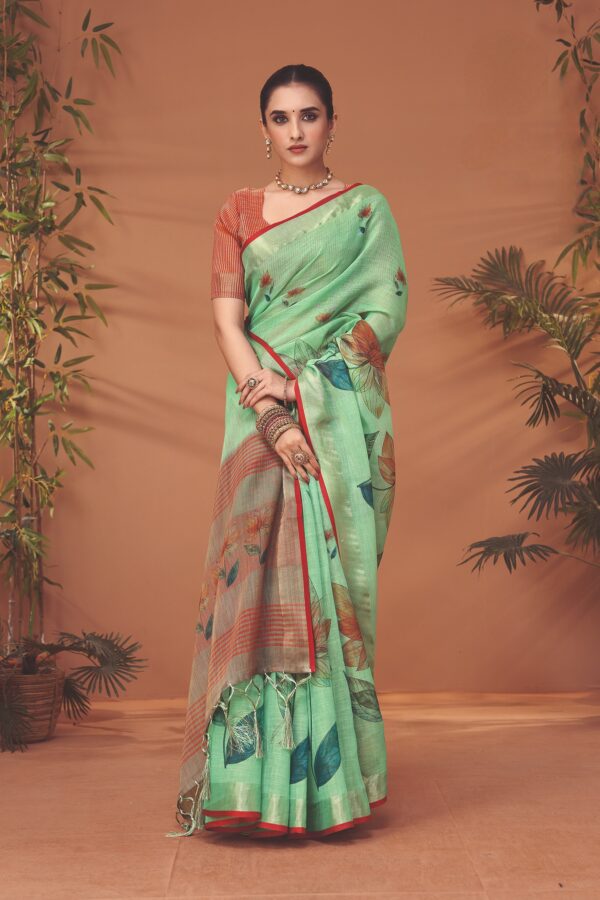 SEA GREEN LINEN BLEND